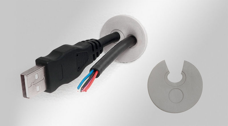 KEL-QTE 取付工具いらず スロット付丸型ケーブルエントリプレート 保護